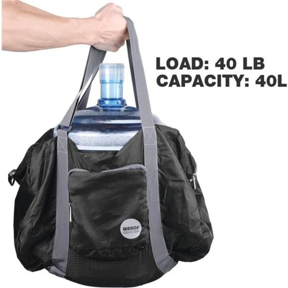 FOLDABLE Travel Duffle Bag A-Black - Picture 5 of 6
